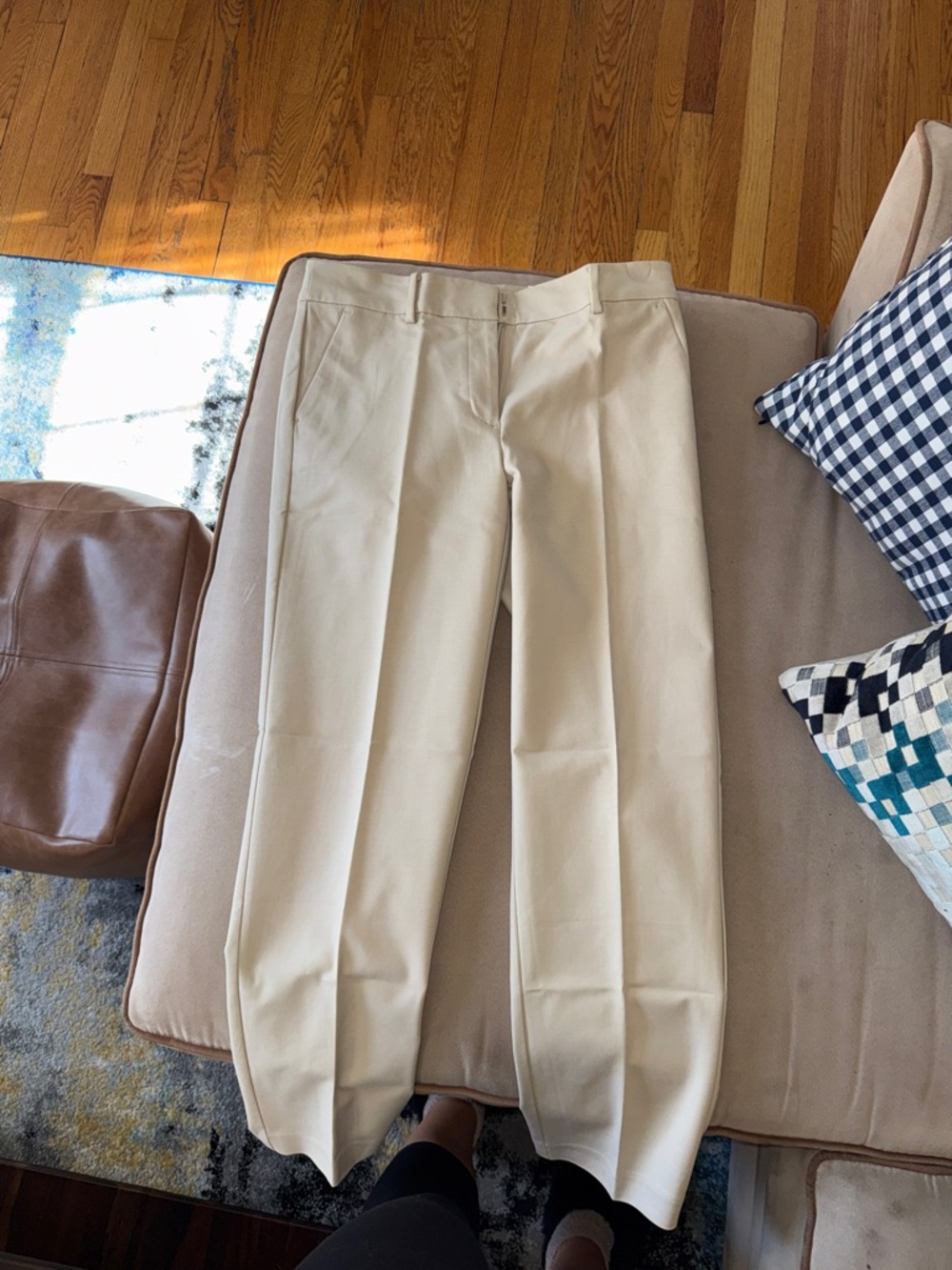 LOFT Beige Straight-Leg Dress Pants